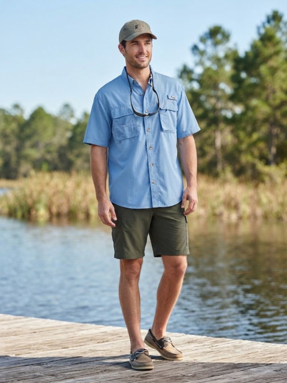 World Wide Sportsman Blue Ventilated Fishing Men's Shirt - Size Medium NEW